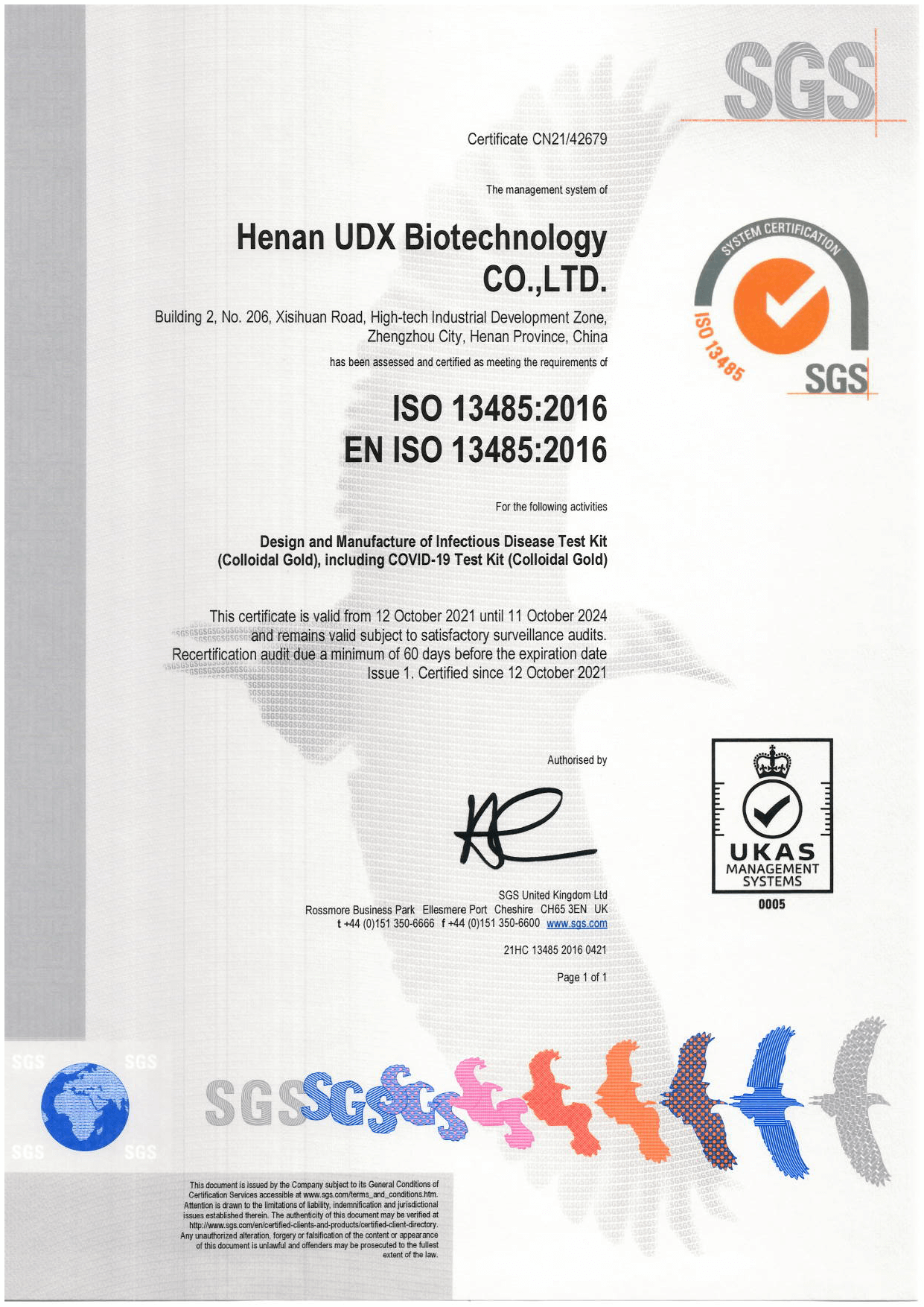 SGS rapid antigen atau swab antigen certificate - UDXBIO